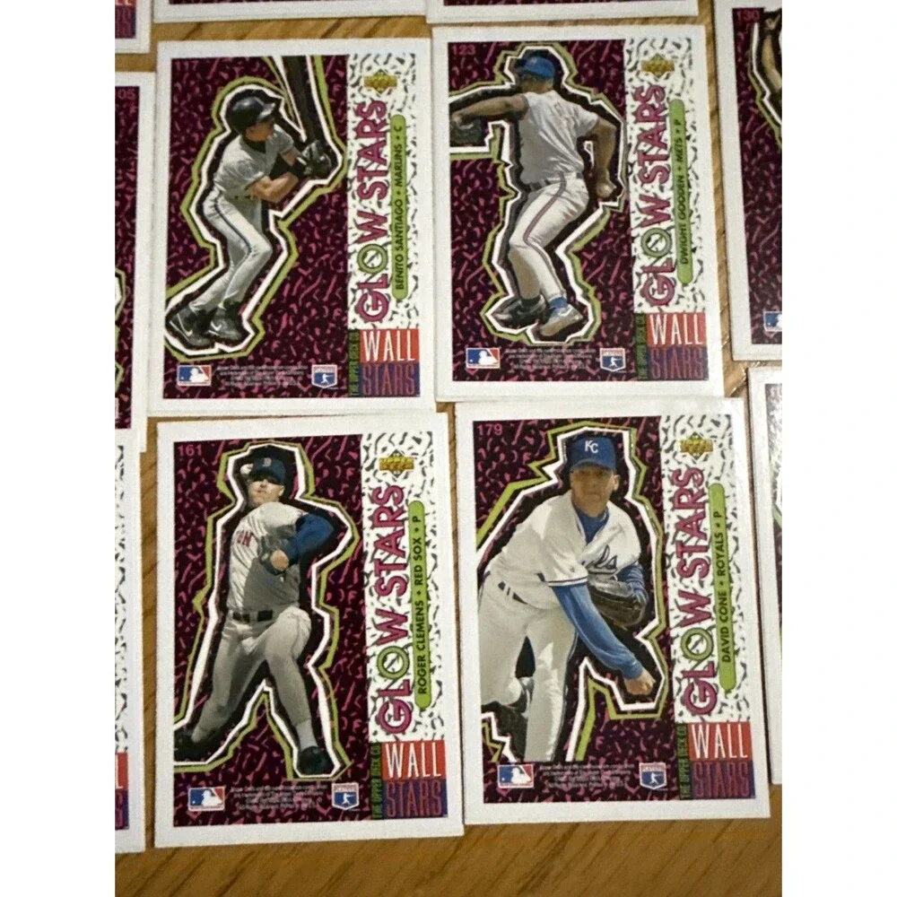 1993 Upper Deck Fun Pack GLOW STARS Wall Stars Insert Card Lot (25 Cards) Vtg